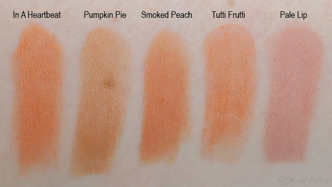 NYX Pumpkin Pie, Revlon Smoked Peach, Revlon Tutti Frutti Lip Butter, Lanco...