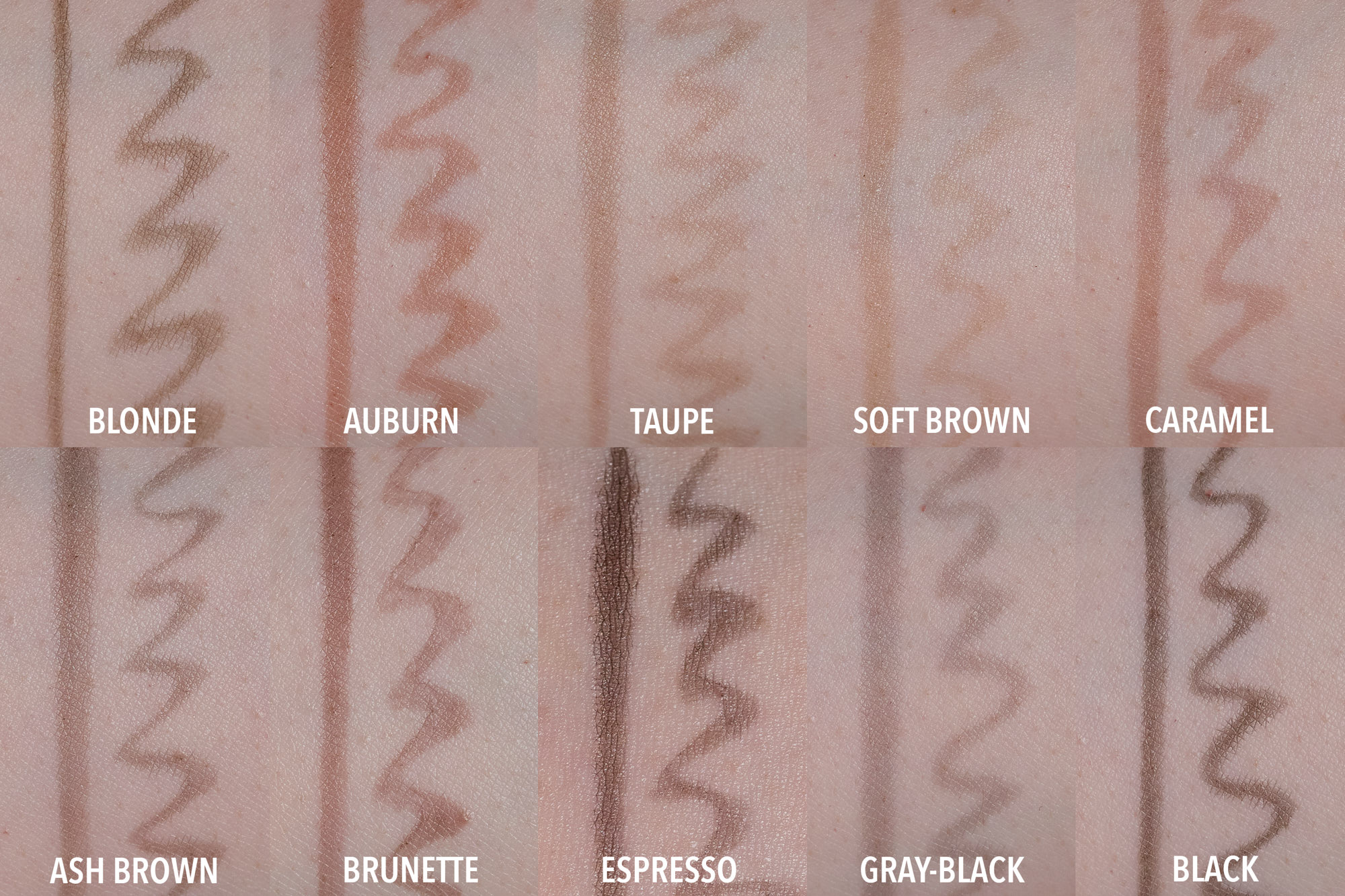 NYX Lift and Snatch Brow Tint Pen Swatches
