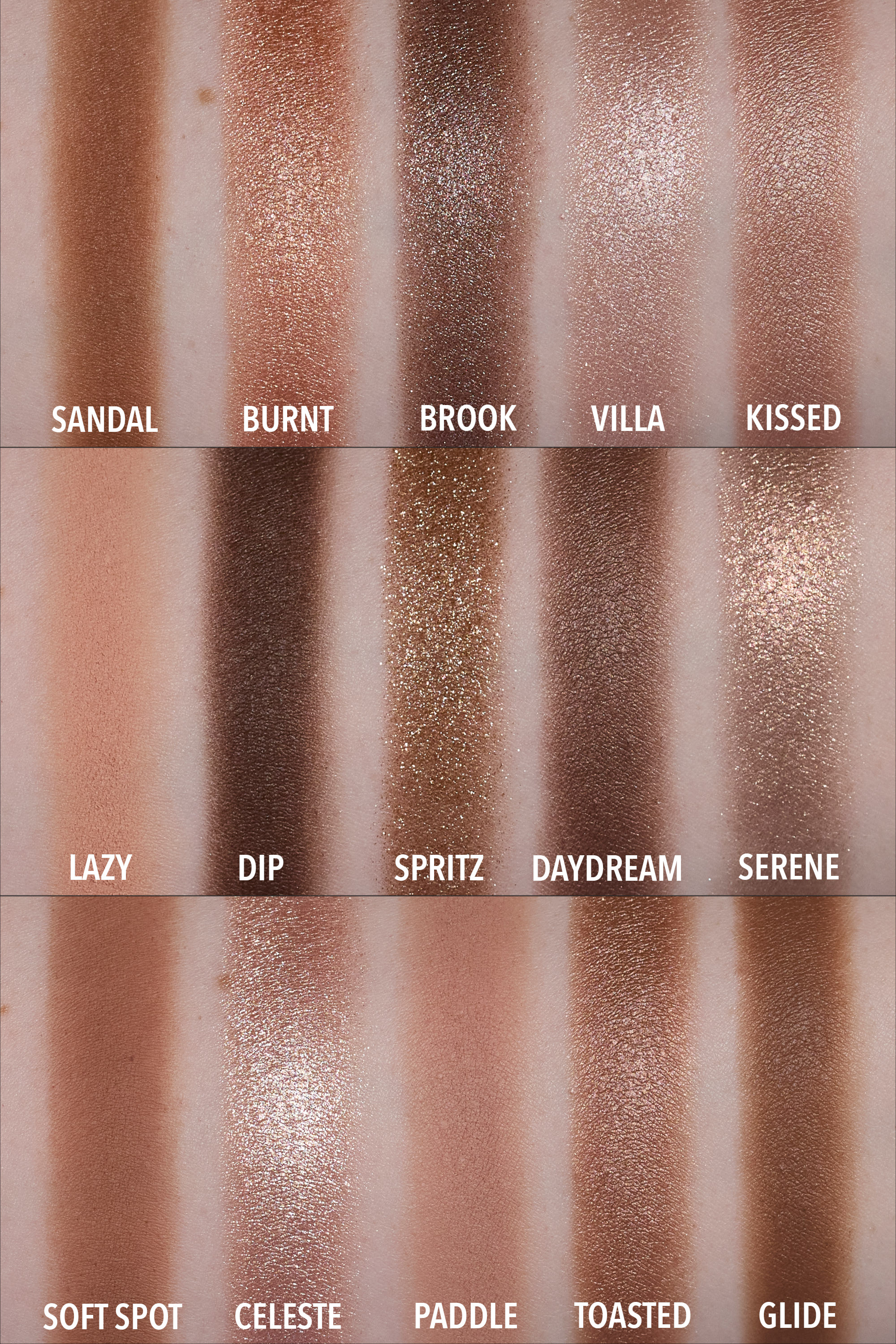 Natasha Denona Tan Palette Swatches